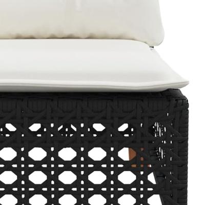 9-delige Loungeset met kussens poly rattan zwart