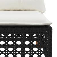 9-delige Loungeset met kussens poly rattan zwart - thumbnail