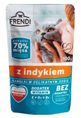FRENDI Stukjes in kalkoensaus - nat kattenvoer - 100 g
