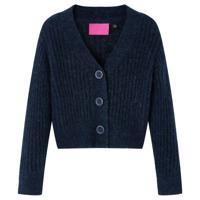 Kindervest gebreid 128 marineblauw - thumbnail