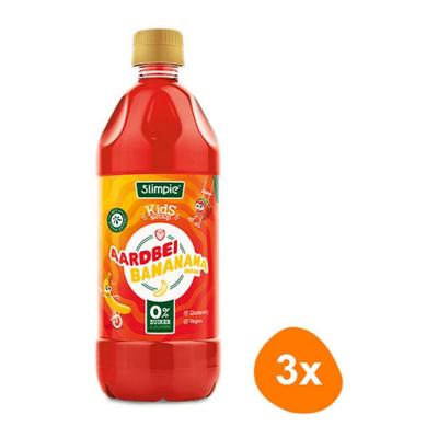 Slimpie - Aardbei Bananana Kids Siroop - 3x 580ml