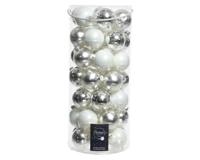 Kerstbal glas mix zilver dia 6 cm assortie Decoris - Decoris - thumbnail