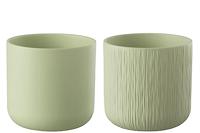 J-Line bloempot Gen - keramiek - pistache - XXL - 2 stuks - Ø 26.5 cm - thumbnail
