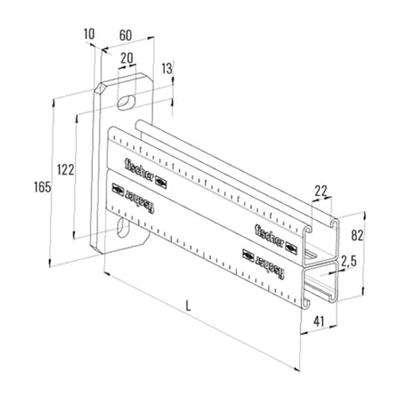Fischer 504317 FCA 41D - 750 Wandrailconsole 0.75 m 1 stuk(s) - thumbnail