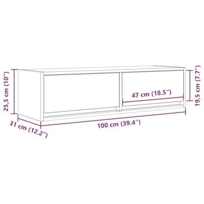 TV-kast met lade Zwart eiken 100 x 31 x 25,5 cm Bewerkt hout