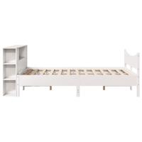Bedframe zonder matras massief grenenhout wit 140x190 cm - thumbnail