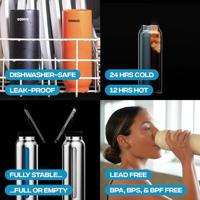 Ringo drinkfles met MagSafe-ring als telefoonhouder 700 ml zwart - thumbnail
