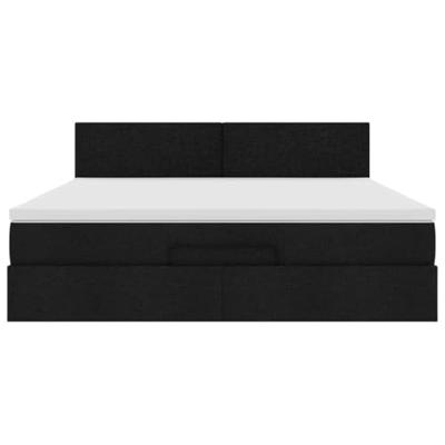 Ottoman bed met matras 180x200cm stof zwart