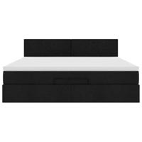 Ottoman bed met matras 180x200cm stof zwart - thumbnail