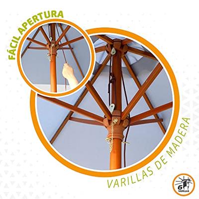 Parasol Aktive 300 x 240 x 300 cm Grijs Hout Ø 300 cm