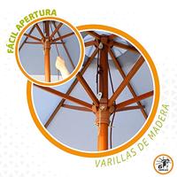 Parasol Aktive 300 x 240 x 300 cm Grijs Hout Ø 300 cm - thumbnail