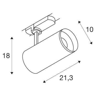 SLV NUMINOS L 1004563 LED-railspot 3-fasig LED vast ingebouwd 25.41 W Zwart