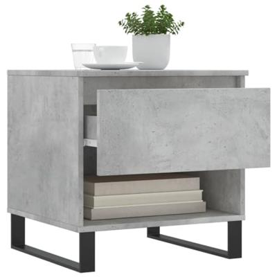 Salontafels 2 st 50x46x50 cm bewerkt hout betongrijs
