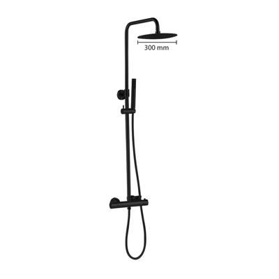 Best Design Regendouche set Black Pary Opbouw Thermostaat Messing Ø 30 cm Mat Zwart Best Design Regendouche set Black Pary Opbouw Thermostaat Messing Ø 30 cm Mat Zwart