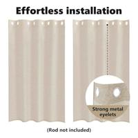 Voile Gordijn met gordijnen 2 pcs Zand 175 x 140 cm Polyester - thumbnail