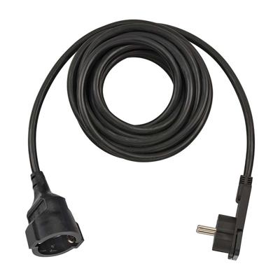 Brennenstuhl kwaliteits kunststof verlengsnoer met platte stekker 5m h05vv-f3g1,5 zwart - 1168980050