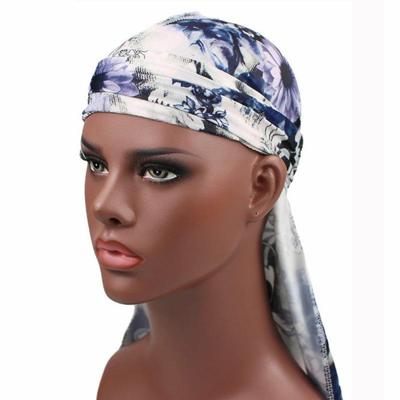 b-4 hoge elastische afdrukken van lange-tailed Pirate Hat Headkerchief chemotherapie Cap