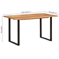 Eettafel 140x70x76 cm massief acaciahout - thumbnail