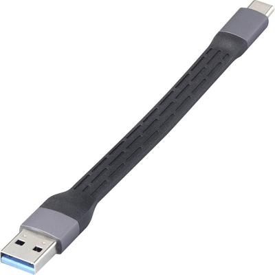 Renkforce RF-6738048 USB-kabel USB 2.0 0.15 m Zwart Flexibel, Met LED