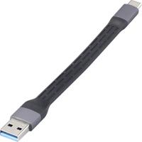 Renkforce RF-6738048 USB-kabel USB 2.0 0.15 m Zwart Flexibel, Met LED - thumbnail