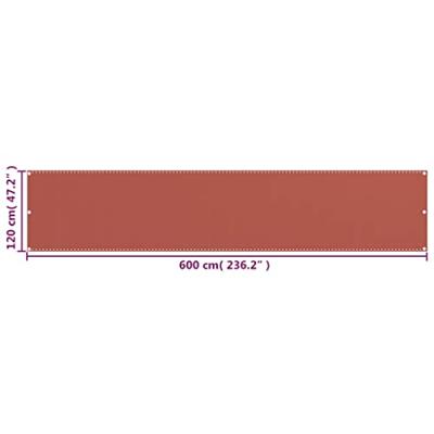 VidaXL Balkonscherm 120x600 cm hdpe terracottakleurig