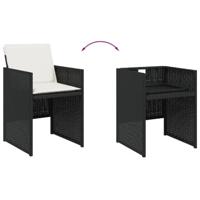 9-delige Tuinset poly rattan zwart - thumbnail