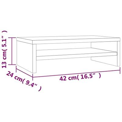 Monitorstandaard 42x24x13 cm spaanplaat betongrijs