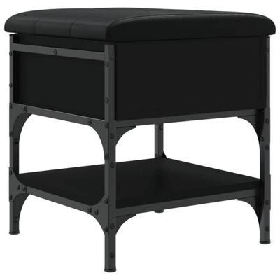 Schoenenbank 42x42x45 cm bewerkt hout zwart Schoenenbank 42x42x45 cm bewerkt hout zwart