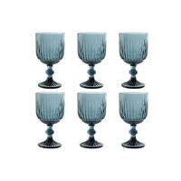 Set van bekers Home ESPRIT Blauw Kristal 8,8 x 8,8 x 16,3 cm (6 Stuks) - thumbnail