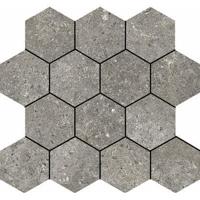 Stoneland Grey mozaiek hexagon op net van 29x27cm - thumbnail