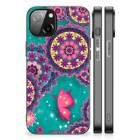 Apple iPhone 13/14 Leuk Telefoonhoesje Cirkels en Vlinders - thumbnail