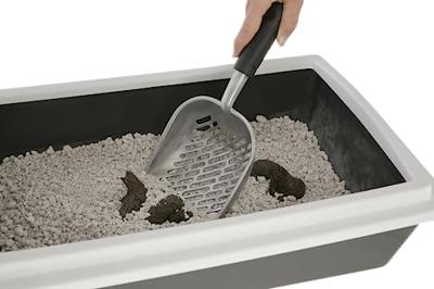 Schepje alu zwart 35 x 14cm met kunststof greep