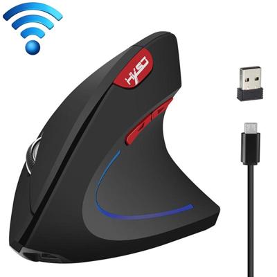 HXSJ T22 2 4 GHz draadloze 4-Keys 2400 DPI verstelbare ergonomie optische verticale muis (zwart)
