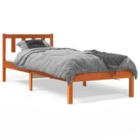 Bedframe zonder matras massief grenenhout wasbruin 90x190 cm - thumbnail