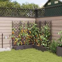 Tuin Bloempot 5 pcs Bruin Staal - thumbnail