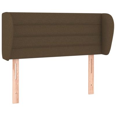 Hoofdbord met randen 163x23x118/128 cm stof donkerbruin