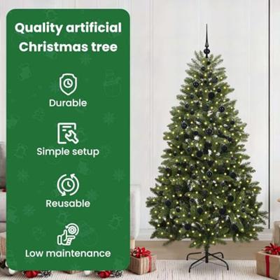 VidaXL Kunstkerstboom met 300 led groen 210 cm pvc en metaal