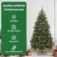 VidaXL Kunstkerstboom met 300 led groen 210 cm pvc en metaal - thumbnail