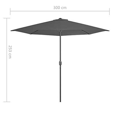VidaXL Balkonparasol half met aluminium paal 300x155 cm antraciet