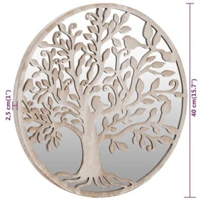 VidaXL Tuinspiegel rond 40x2,5 cm ijzer zandkleurig