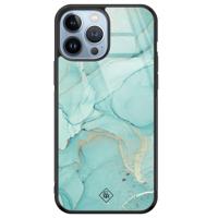 iPhone 13 Pro Max glazen hardcase - Touch of mint - thumbnail
