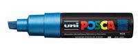 Paintmarker Uni POSCA PC8K breed schuin metallic blauw - thumbnail