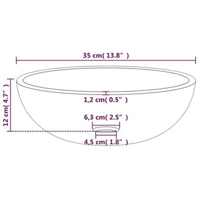 VidaXL Wasbak 35x12 cm gehard glas mat