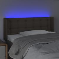 Hoofdbord LED 103x16x118/128 cm stof taupe - thumbnail