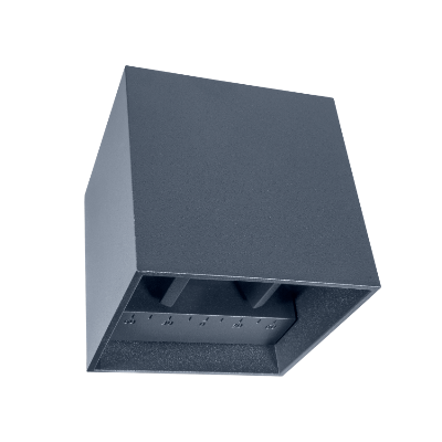 Wandarmatuur CUBE 10x10x10 grijs RAL 7016 Up en Down 6W 2700K 220 lumen kubus vorm dimbaar