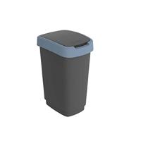 Rotho twist afvalbak 10l horizon blauw/antraciet - thumbnail