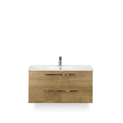 Seville Badmeubelset 100 cm - Natuur Eiken - Keramische Wastafel Wit Enjoy