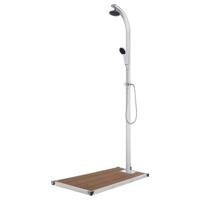 VidaXL Buitendouche met bruine basis 220 cm aluminium - thumbnail