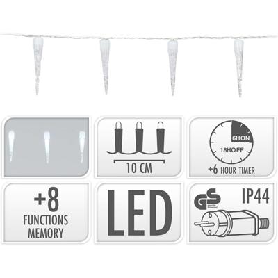 S.I.A. Kerstverlichting IJspegels 100 LEDs 9.9M IP44 + Timer S.I.A. Kerstverlichting IJspegels 100 LEDs 9.9M IP44 + Timer