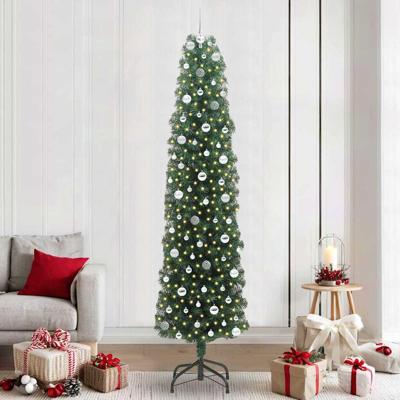 VidaXL Kunstkerstboom groen 240 cm pvc en staal en kunststof VidaXL Kunstkerstboom groen 240 cm pvc en staal en kunststof